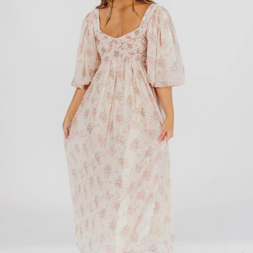 NWT Worth Collective Harlow Maxi Dress in Petal Pink - Bump Friendly
